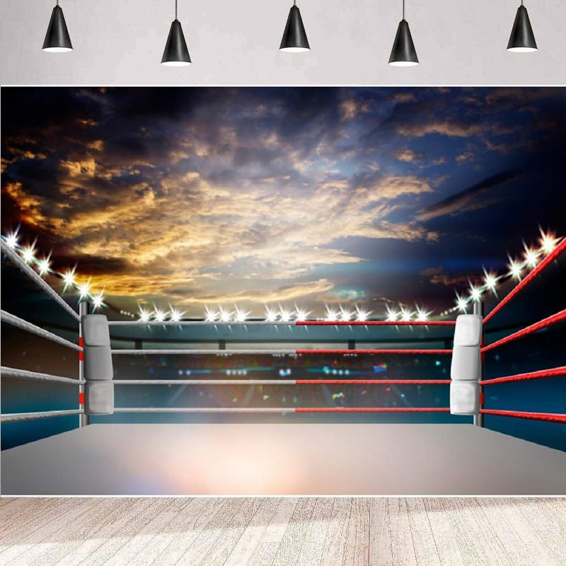 Photography Competition - Lighting 3D Boxing Arena Photography Backdrop