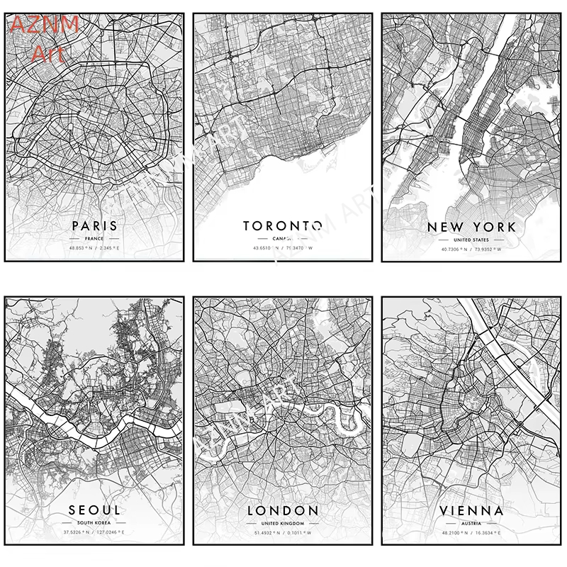 City Map Artwork Poster Paris  - Photography New York ulasan dan harga