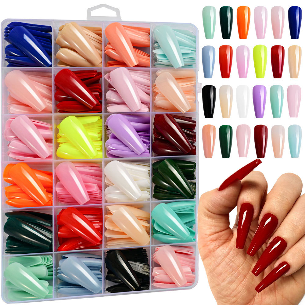 576pcs/Box Colorful Fake Nails - Photography Tips ulasan dan harga