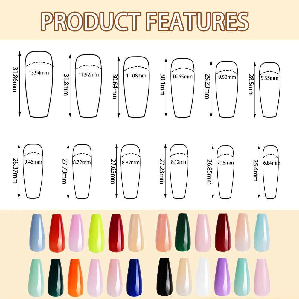 576pcs/Box Colorful Fake Nails - Photography Tips ulasan dan harga