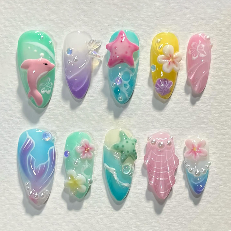 30pcs Summer Press on Nails 3D - Photography Tips ulasan dan harga