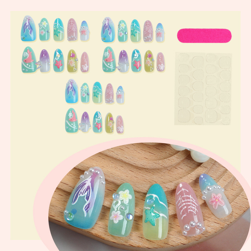 30pcs Summer Press on Nails 3D - Photography Tips ulasan dan harga