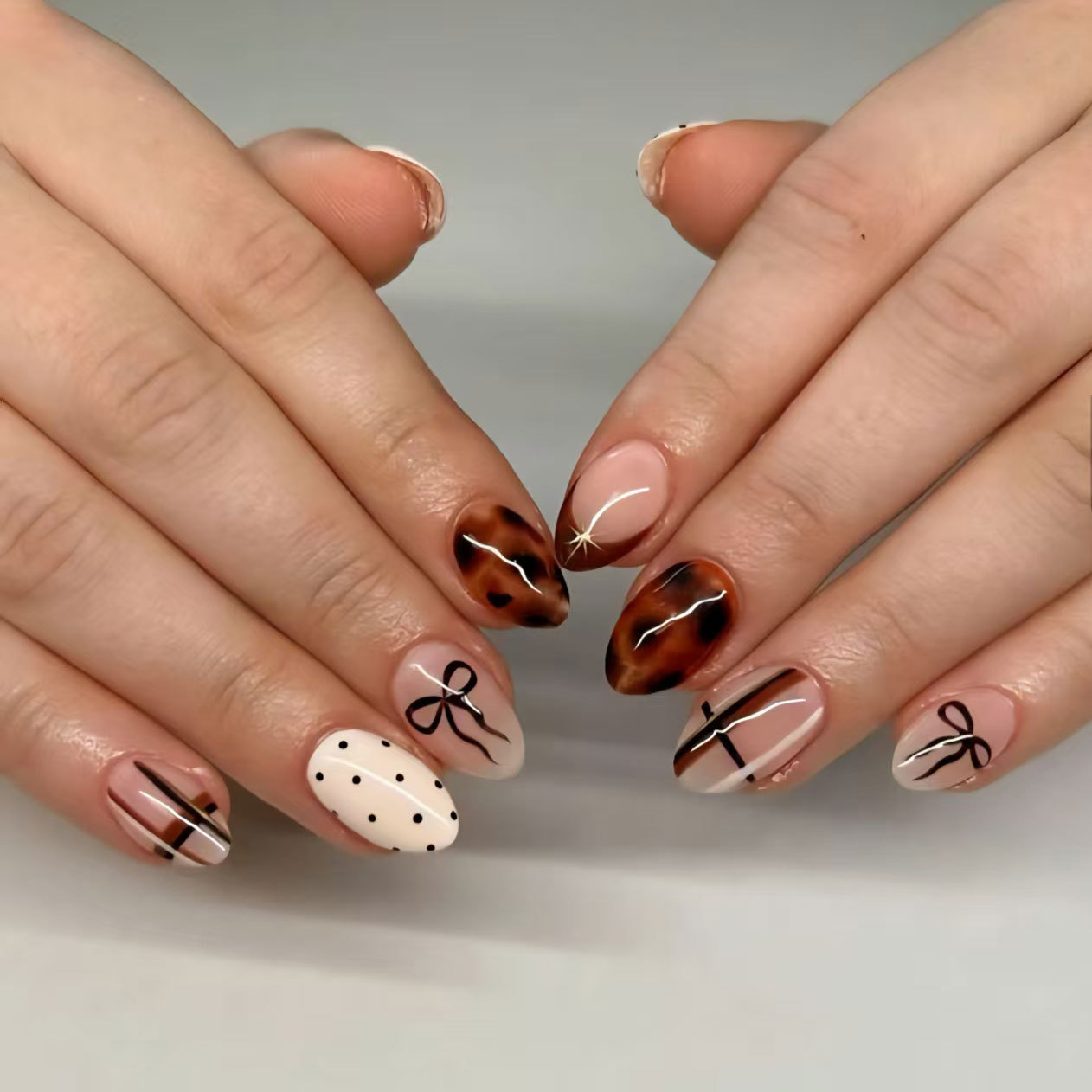 24pcs Flower False Nails Brown - Photography Tips ulasan dan harga