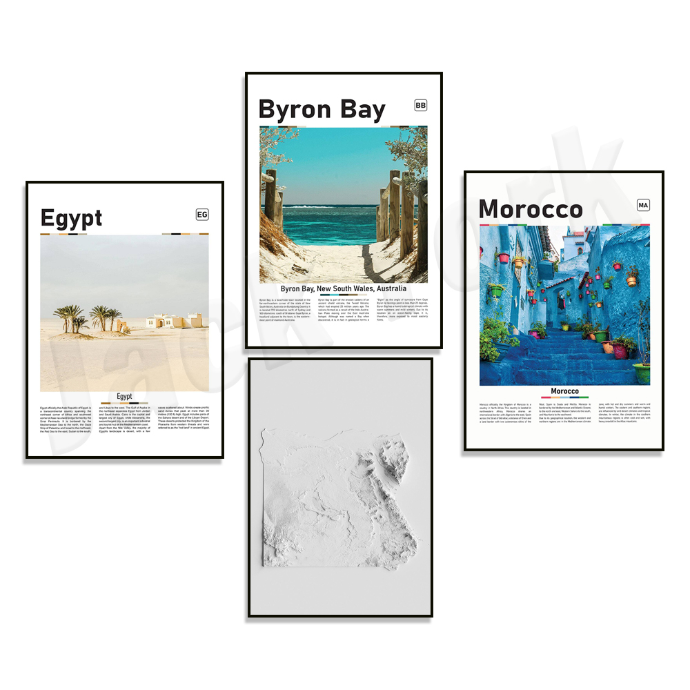 Egypt relief map print, Morocc - Photography Mapped ulasan dan harga