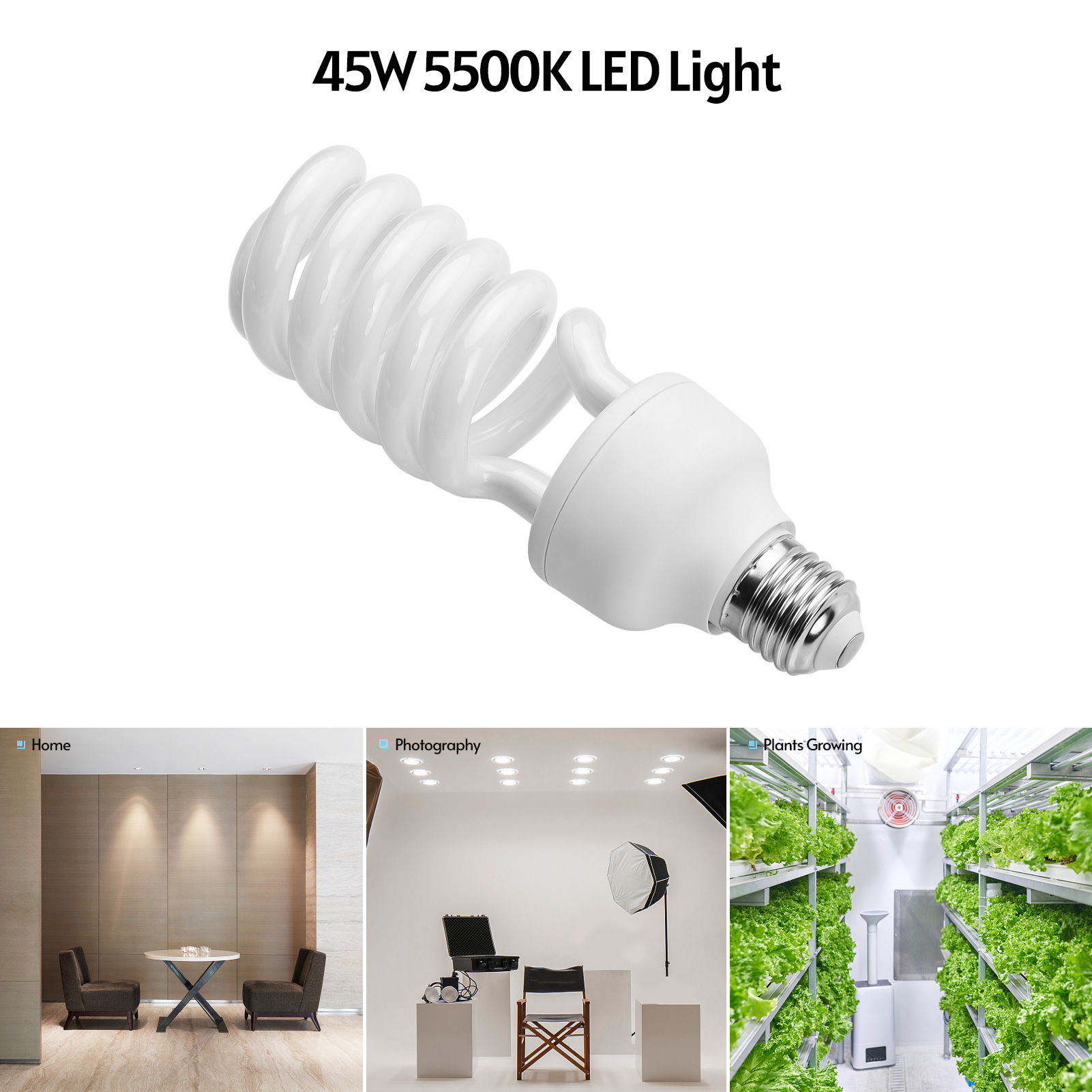 45W Spiral Fluorescent Light B - Photography Bulb ulasan dan harga
