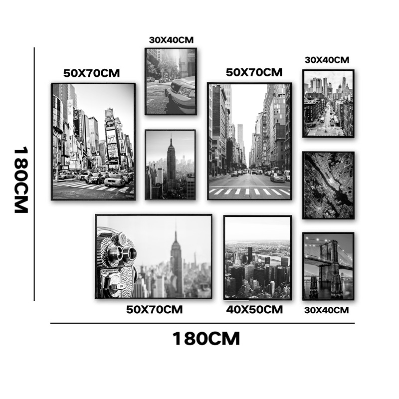 1pc frameless Canvas painting  - Photography New York ulasan dan harga