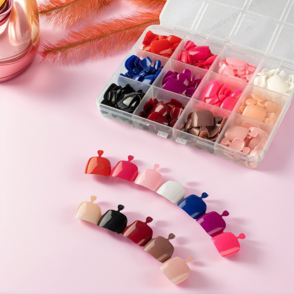 96/288Pcs Solid Color Press On - Photography Tips ulasan dan harga
