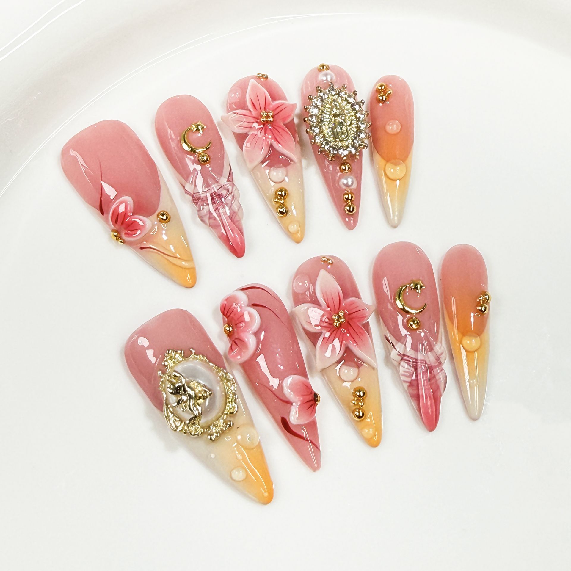 10Pcs Retro Long Stiletto Fake - Photography Tips ulasan dan harga