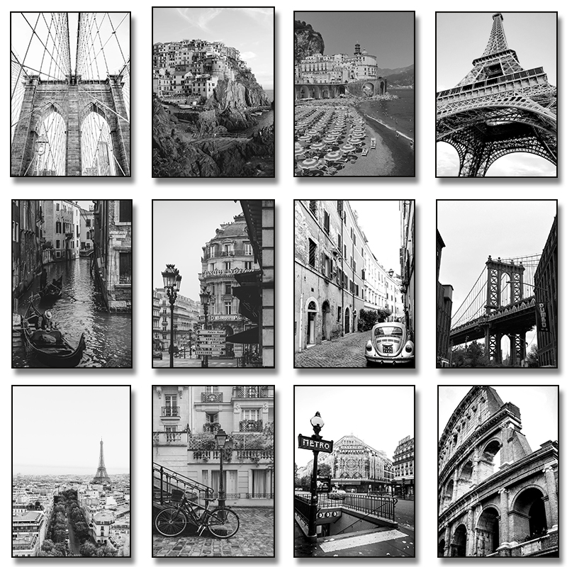 (No frame)Black White City New - Photography New York ulasan dan harga