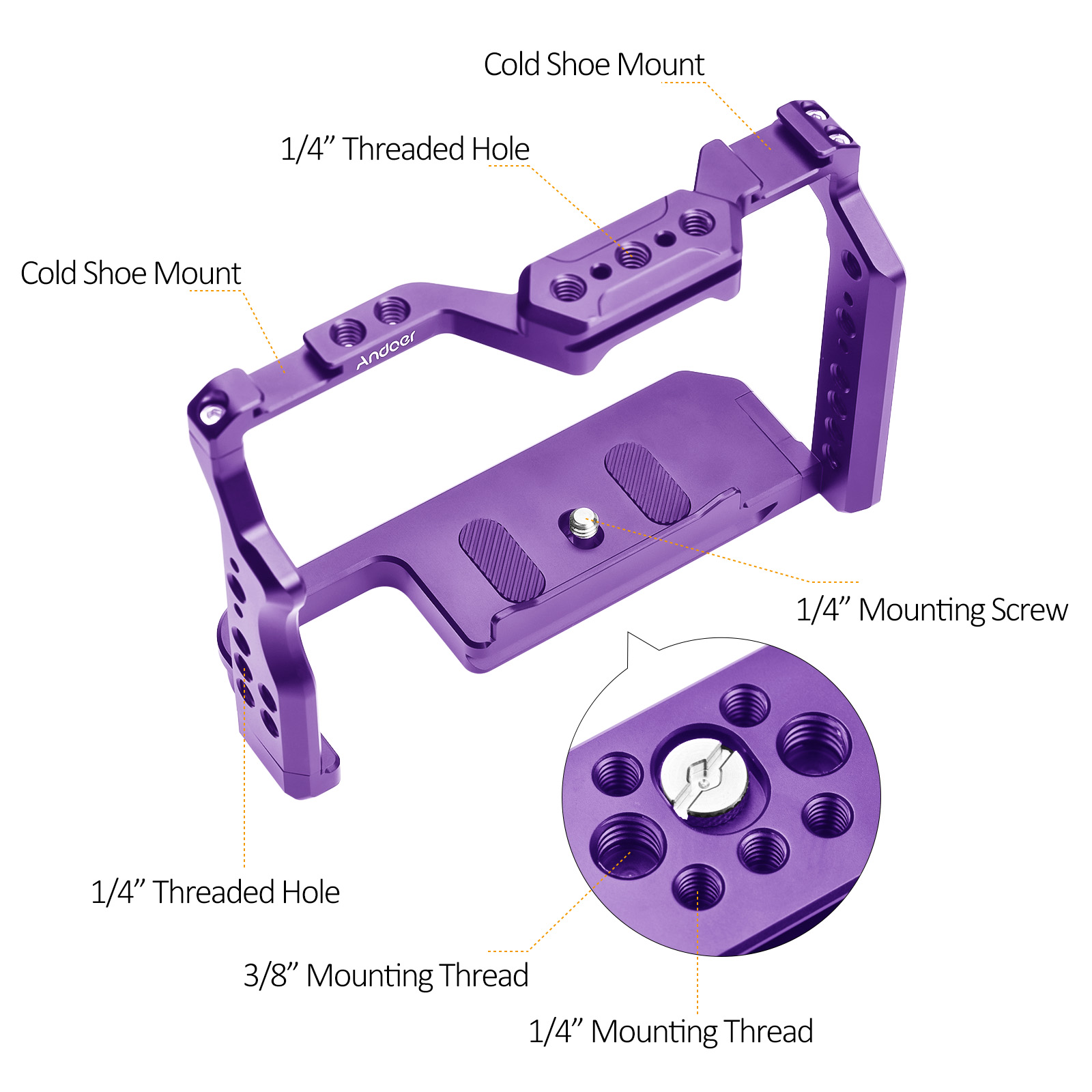 Andoer Camera Cage Aluminum Al - Camera Cage Baseplate ulasan dan harga
