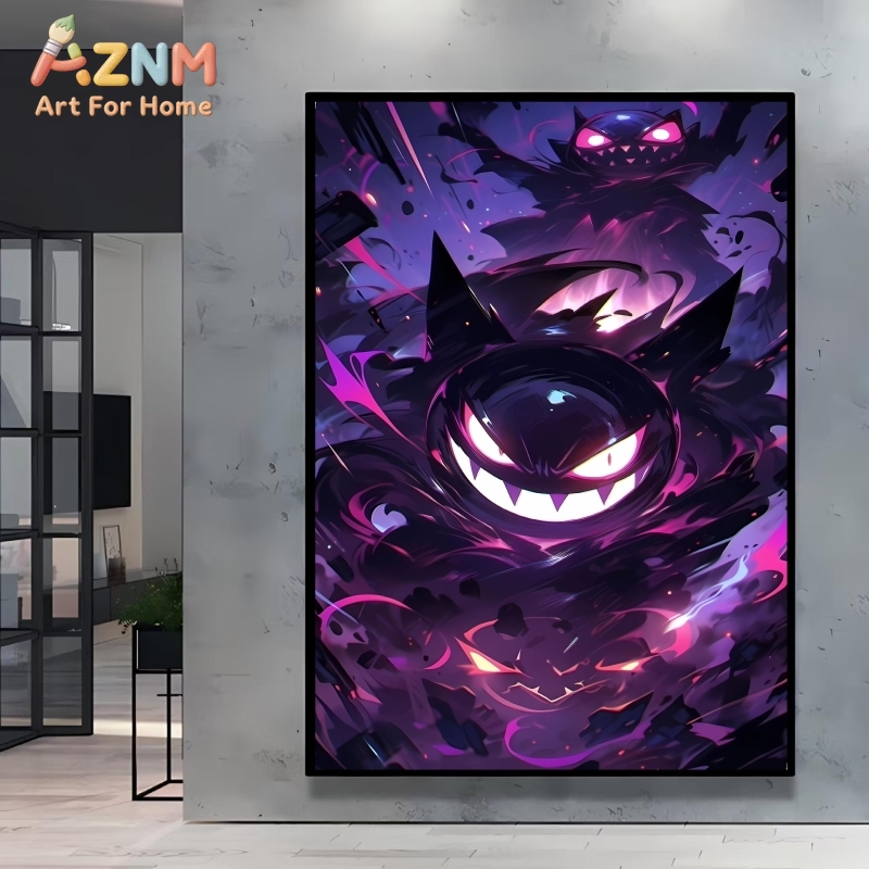 1pc Pokemon Gengar Theme Wall  - Photography Night ulasan dan harga
