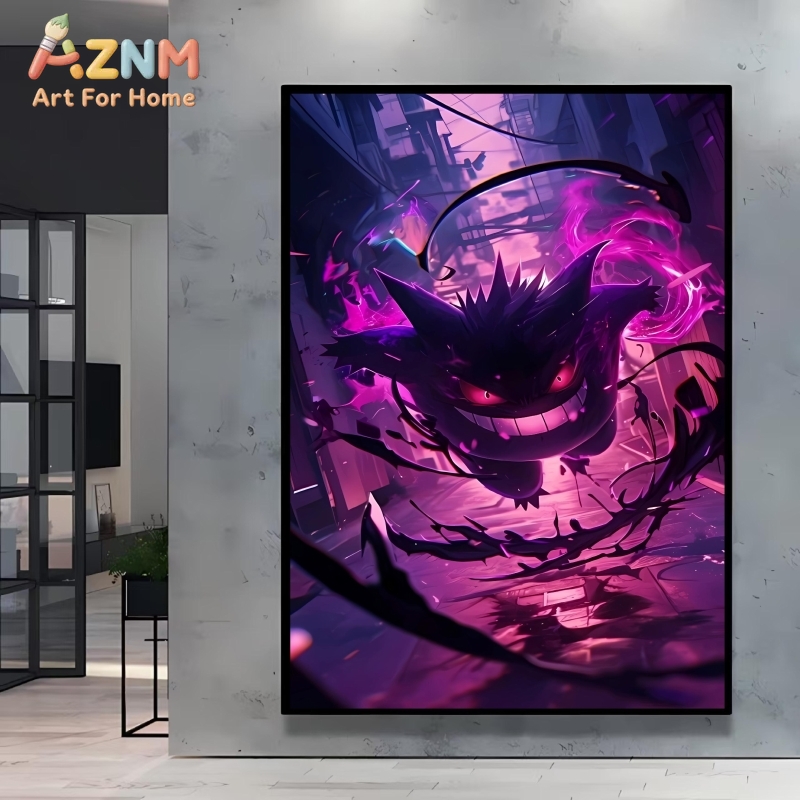 1pc Pokemon Gengar Theme Wall  - Photography Night ulasan dan harga